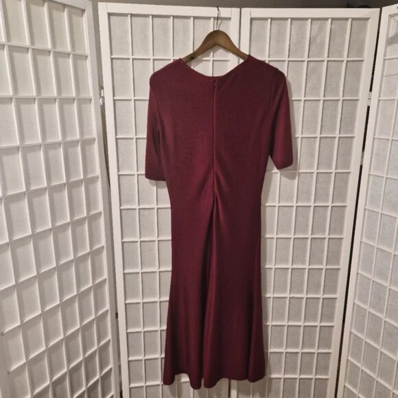 ST. JOHN Wool-Blend Knit Sheath Dress Cardinal Red NWT Sz 6 - Picture 6 of 12
